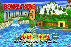 Donkey Kong Country 3 title screen for GameBoy Advance
